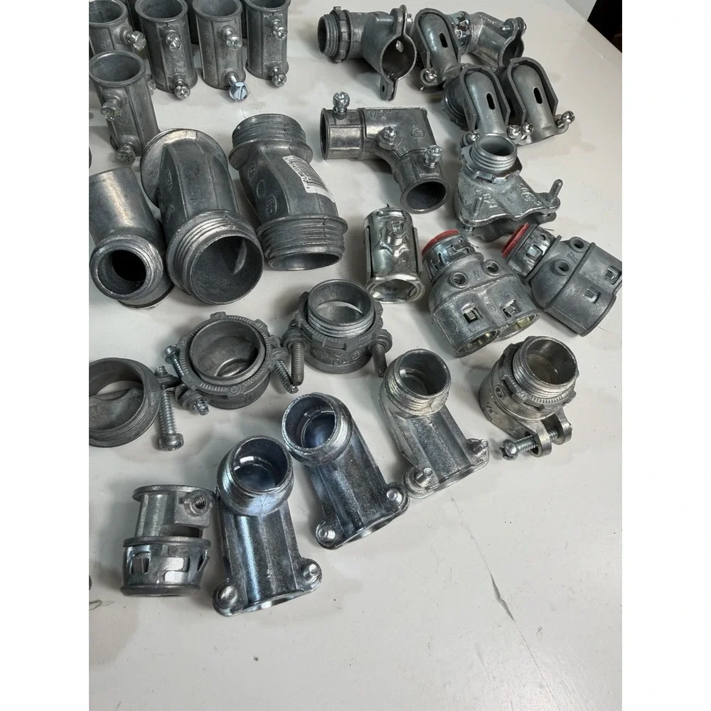 Electrical Conduit Fittings Lot: EMT Connectors, Couplings & Locknuts